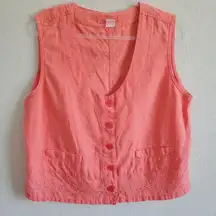 Vintage Cherokee sleeveless button down shirt