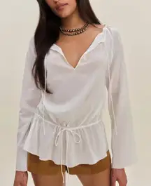 NWOT Reformation Orianne Peasant Bohemian Blouse Top Shirt Size Small