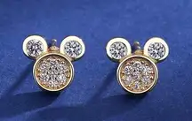 Disney  Cartoon Mickey Mouse Mickey Earrings Cute Accessories Metal Zinc Alloy