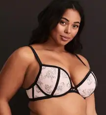Torrid Plunge Push-Up Embroidered Lace Straight Back Bra