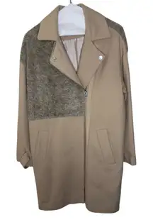 ASOS Sherpa Wool Blend Trench Coat - Tan 4US