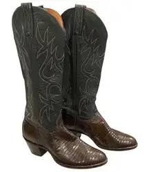 J. Chisholm Leather and Lizard Cowboy Boots