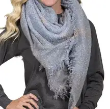 Simply Southern Light Blue & Grey Cashmere Feel Blanket Scarf