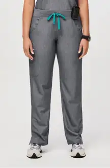 Figs Kade Cargo Scrub Pants Straight Leg 4 Pocket Graphite Gray Large Petite