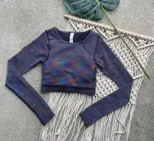 Long Sleeve Crop Top Size 2 - Ebb To Street Rainbow Multi
