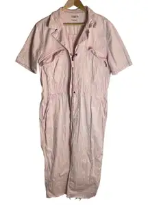 Faherty Organic Cotton Jumpsuit with Subtle Pink Hues Size Small retro chic girl