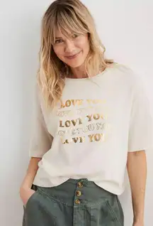 Women's Boyfriend Cropped Oversized Cotton T-Shirt