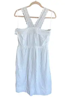 Abercrombie & Fitch white cotton eyelet midi dress size 10