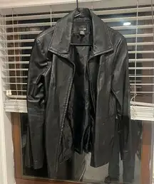 Black leather jacket blazer Genuine leather / vintage