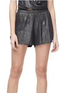 Good‎ American Women's The Running Short Moonlight Metallic Sparkle Black 0 XS