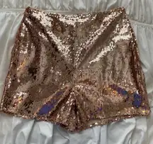 Rose Gold Glitter Shorts