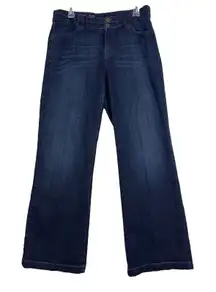 Eddie Bauer Curvy Wide Leg Jeans Womens 10 Dark Wash Mid-Rise EUC