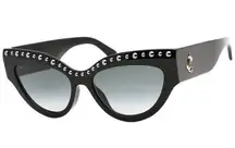 Jimmy Choo Black Cat-Eye Sunglasses with Silver Accents