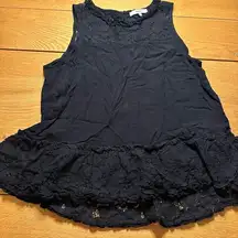 Ro & de black lace blouse tank medium