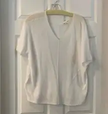 Lou & Grey white short sleeve light weight sweater, small