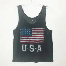 Fifth Sun Patriotic Charcoal Tank Top Size Small