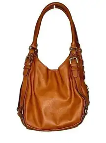 Merona by Target faux leather brown over the shoulder handbag purse pockets
