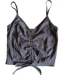 Abound Nordstrom NWT black ribbed gathered strapless crop small