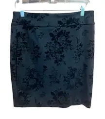 JOE B Short Pull on Black on Black Floral Skirt Sz XL NWT