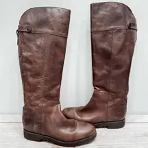 Franco Sarto Cosmina Brown Leather Tall Riding Boot Equestrian Heritage Prep