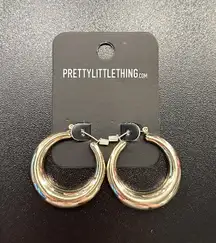 PRETTYLITTLETHING Gold Hoop Circular Earrings