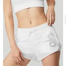 Alo Yoga Ambience Short White M Mesh Overlay Revolve
