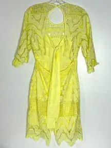 The Clothing Company Lemon Yellow Lace Dress