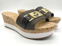 Michael Kors Brand New Women’s Warren Platform Open Toe Casual Slide Logo Sandal
