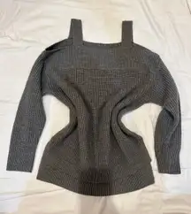 Grey Oversized Off The Shoulder Sweater