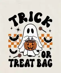 Cream Trick or Treat Ghost Tote Bag