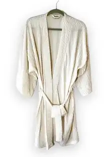 Victoria’s Secret Gold Label Vintage Crinkle Robe Size M/L‎ Medium Large Cream