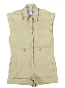 IRO Paris Utility Romper Sleeveless Yellow Linen Blend Size 38
