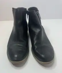 Kensie Ghita Black Leather Side Zip Booties Size 7:5_M