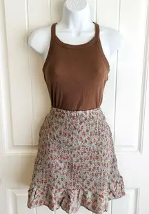 ANA Chocolate Brown Ribbed Knit Semi-Cropped Tank Top Sz Small in EUC