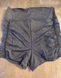 NIA High Waisted Ruched Side Zuma Shorts Space Dye Gray Medium NWT MSRP $58