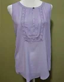 Everly women's Lavender Sleeveless Blouse Size Small