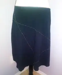 Heartsoul black sequined elastic waist midi circle skirt