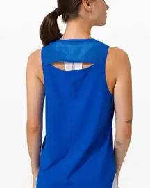 Lululemon Blue Mesh Back Cut-Out Sculpt Tank Top Size 4