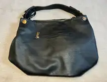 Nico Louise Shoulder Bag Womens One Size Black Hobo Pebbled Suede Gold Hardware
