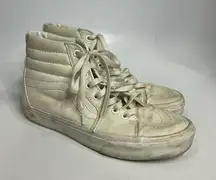 Vans all white canvas hightop sneakers unisex sizing