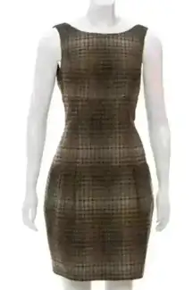 Thread Social Brown Plaid Mini Sleeveless Dress