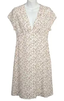 Outerknown Floral Print Juniper V-neck Mini Dress Size M NWT Cap Sleeve