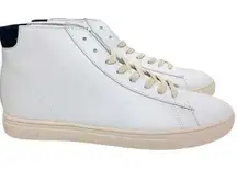 CLAE Los Angeles Bradley Mid White Leather Sneakers Women's Size 8 US Like New