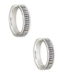 Kendra Scott | Jack Silver Hoop Earrings in Charcoal Gray Crystal