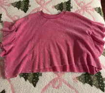 Altar'd State Pink Cropped Shirt