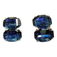 Vintage Blue Clip-On Earrings