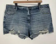 Aerie Daydream Denim Shorts Distressed Stretch NWT Size XXL