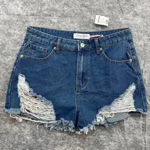 Denim Blvd Shorts Womens Medium Cutoff Distressed High Waist Summer Festival New