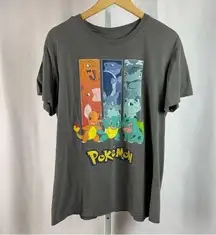 Pokemon Large Charmander Squirtle Bulbasaur Crewneck Graphic Shirt Colorful 80's