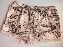 House of Harlow 1960 • Pink Tropical Floral Satin Pajama Shorts